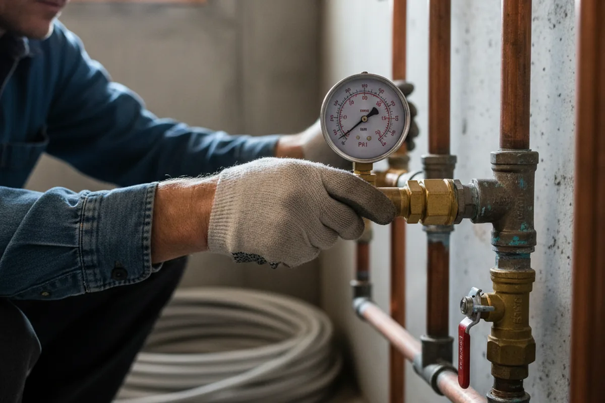 Pressure testing a repaired line during Water Line Repair in Huger